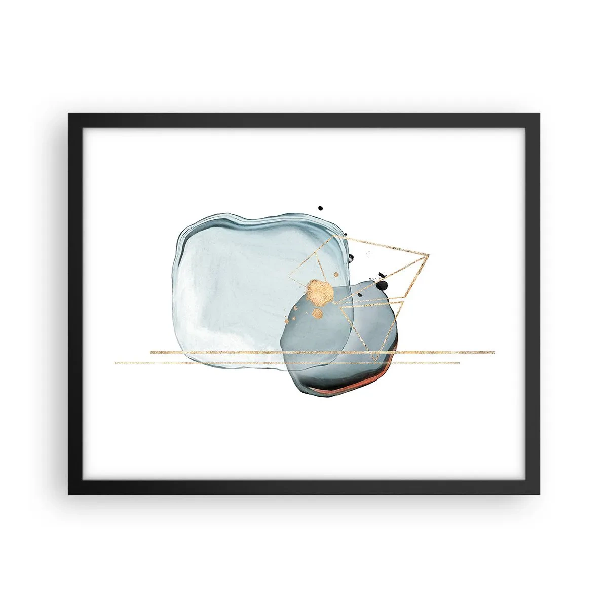 Poster in een zwarte lijst - Een studie van druppels - 50x40 cm