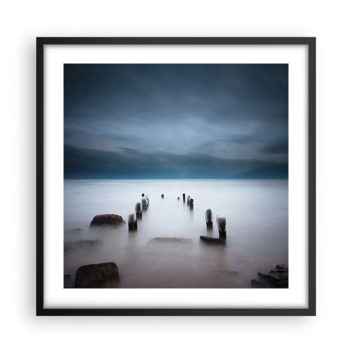 Poster in een zwarte lijst - Peinzend meer - 50x50 cm