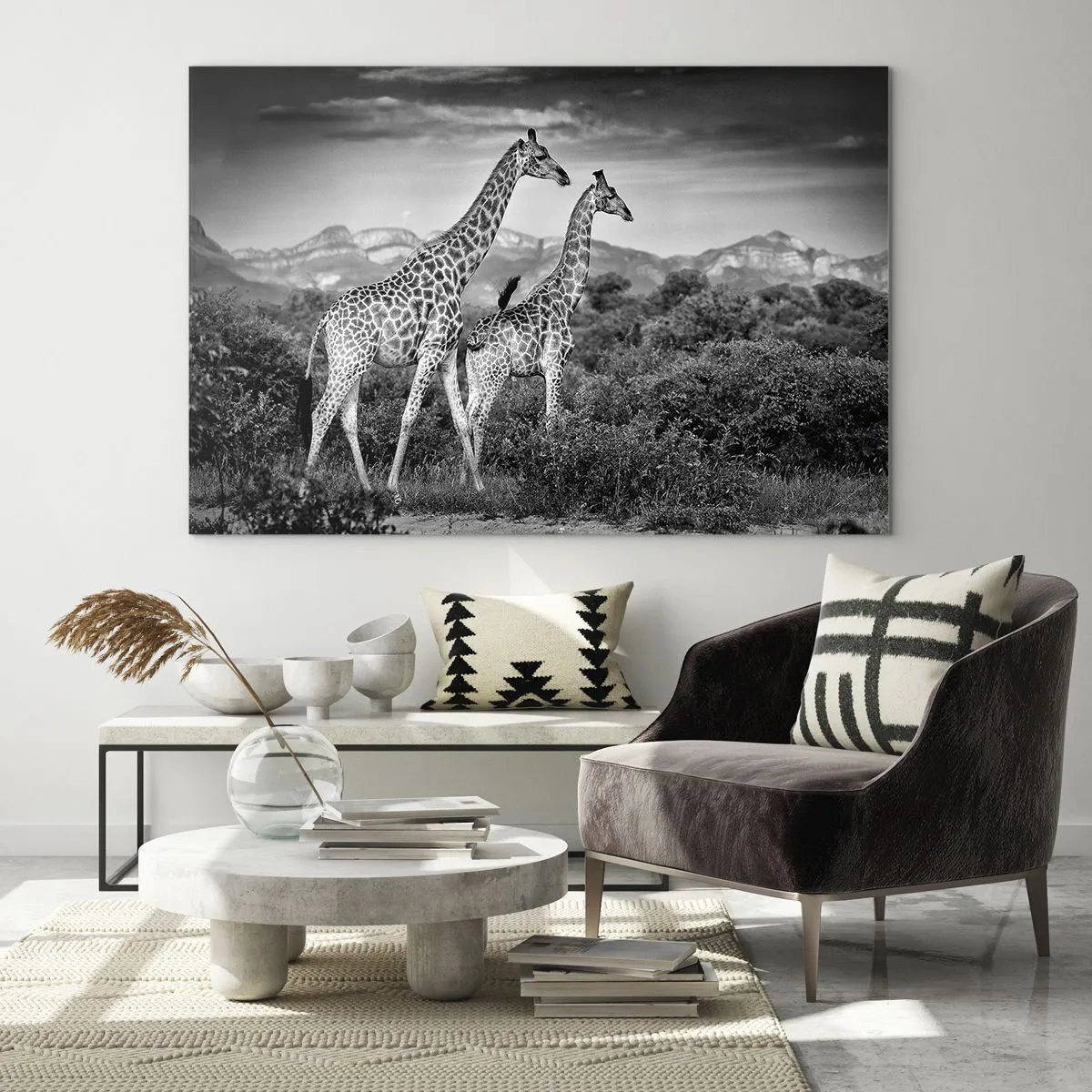 Schilderen op glas - Hoge sferen in Afrika - 100x70 cm