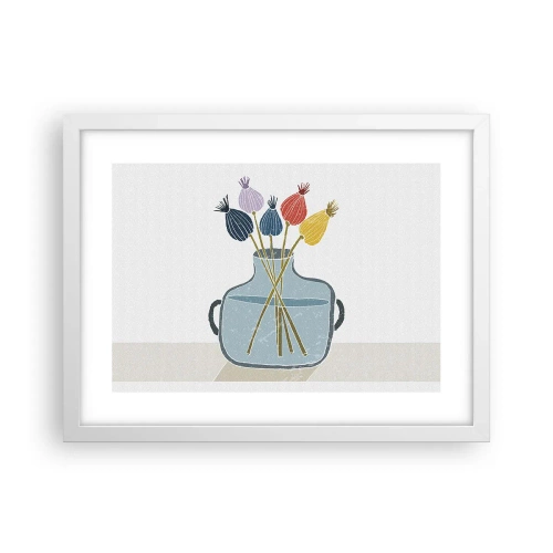 Poster in een witte lijst - Alsof hij met maanzaad heeft gezaaid - 40x30 cm