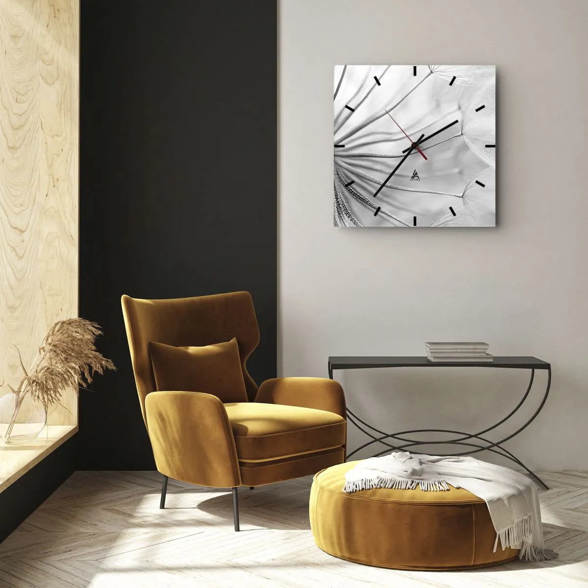 Wandklok - Klok - Paardebloemen, vliegers - 40x40 cm