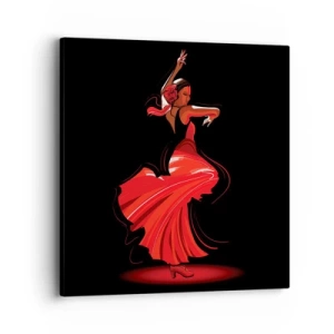 Schilderen op canvas - De vurige geest van flamenco - 40x40 cm