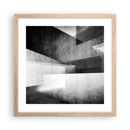 Een poster in een licht eiken lijst - De structuur van de ruimte - 40x40 cm