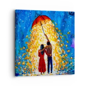 Schilderen op canvas - De magie van een regenachtige avond? - 30x30 cm