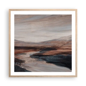 Een poster in een licht eiken lijst - Een rustige vallei - 60x60 cm