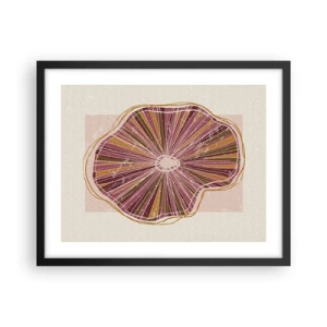 Poster in een zwarte lijst - Stralende abstractie - 50x40 cm