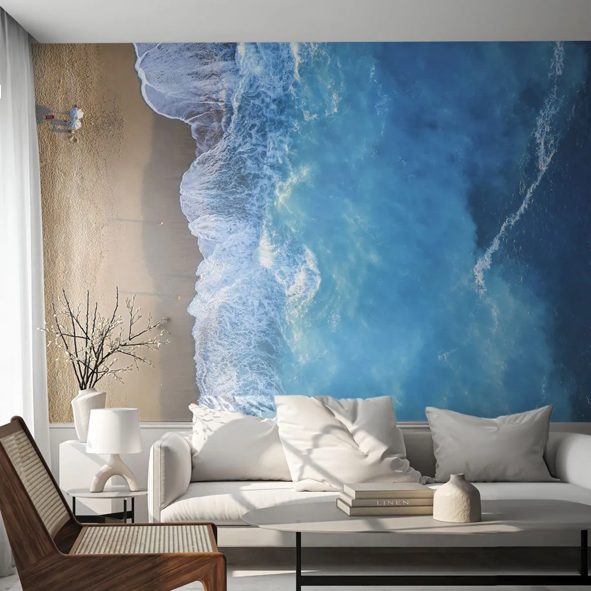 Fotobehang op maat Premium Sand - De kracht van blauw - Landschap, Strand, Zee