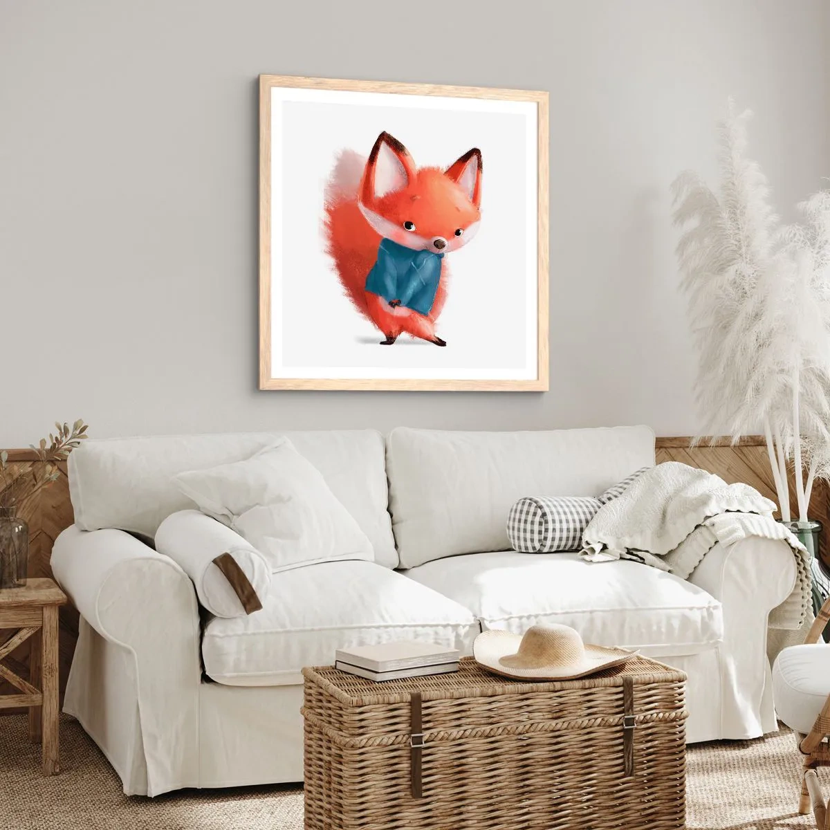 Een poster in een licht eiken lijst - Past het bij me? - 50x50 cm