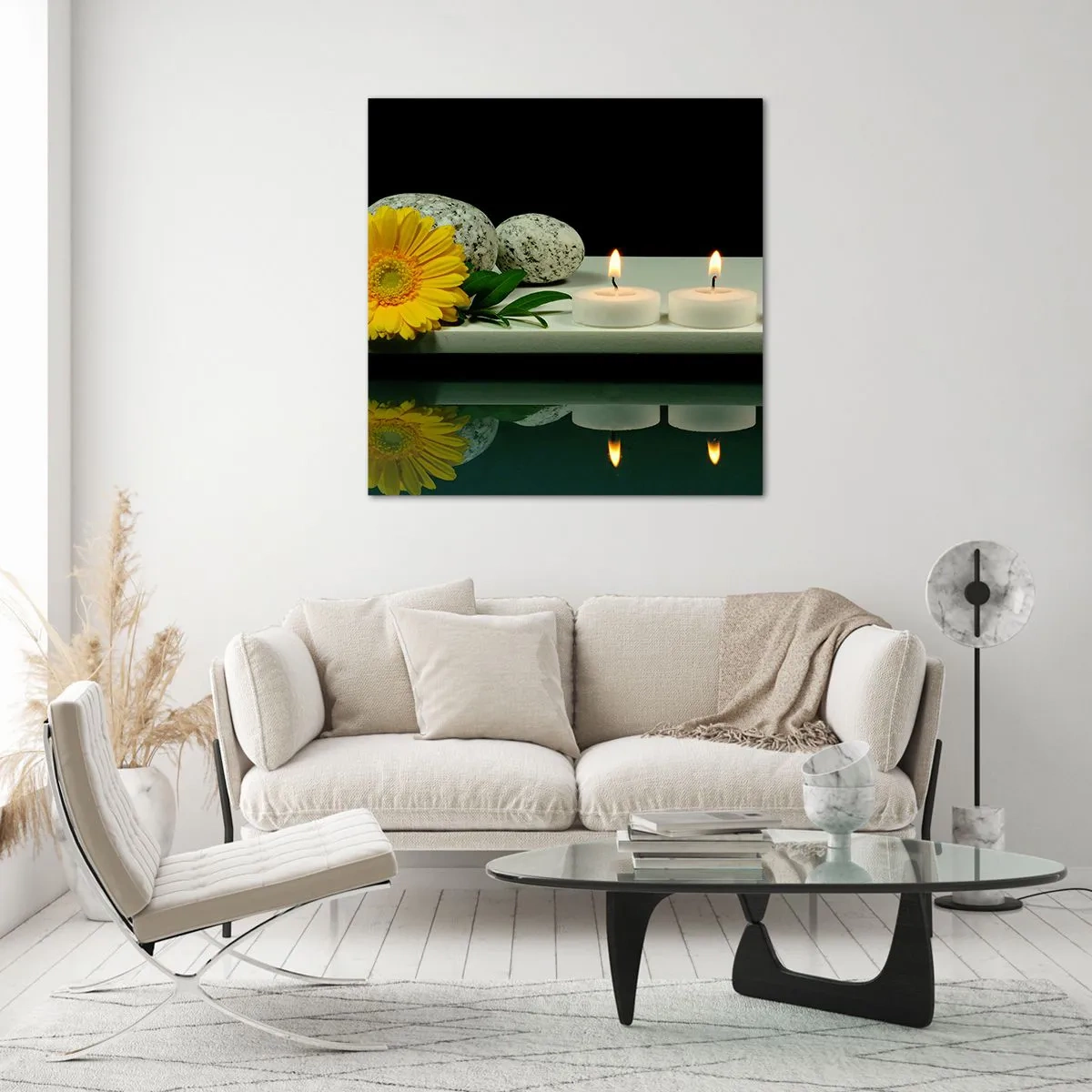 Schilderen op glas - Zintuigen kalmeren - 70x70 cm