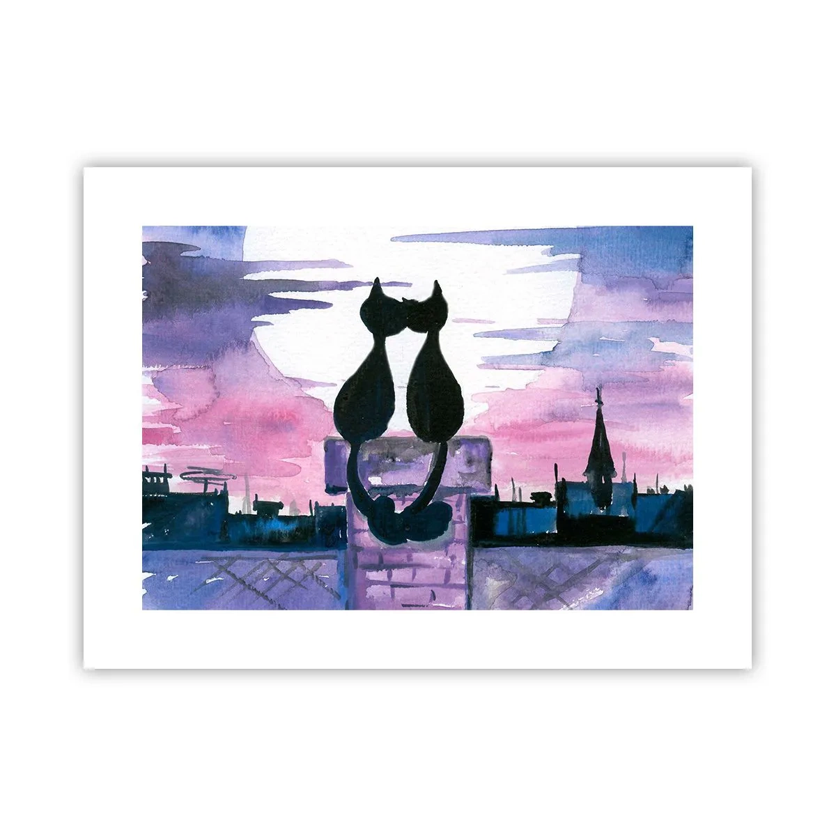 Poster - Afspraak onder de maan - 40x30 cm