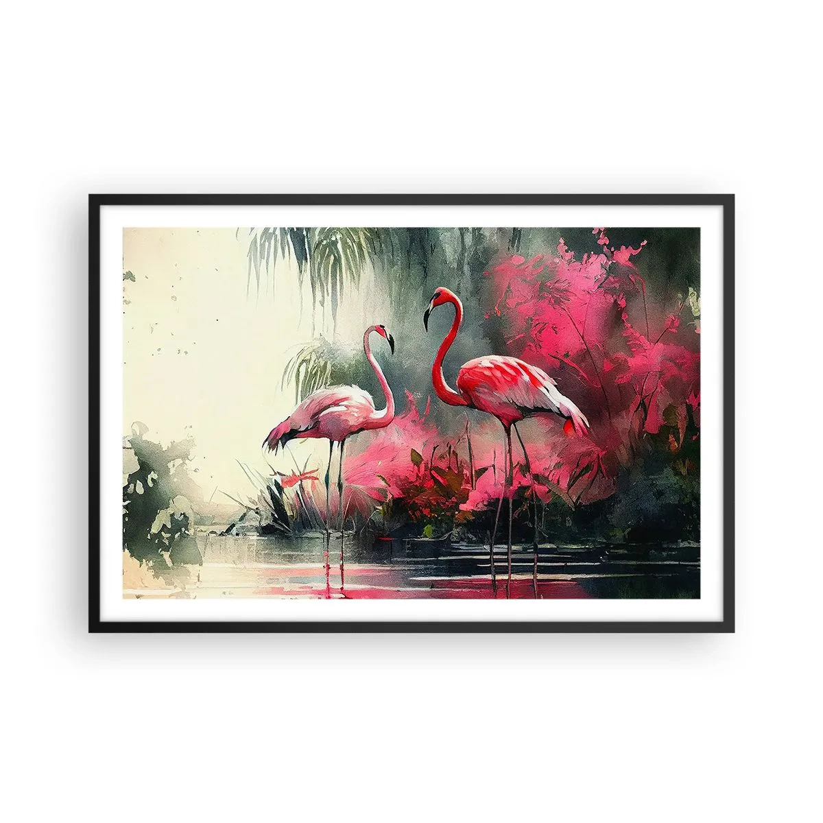 Poster in een zwarte lijst - Een les in natuurlijke gratie - 91x61 cm