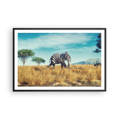 Poster in een zwarte lijst - Grijs is niet meer in de mode - 91x61 cm