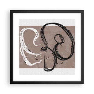 Poster in een zwarte lijst - Compositie – de zoektocht naar volheid - 40x40 cm