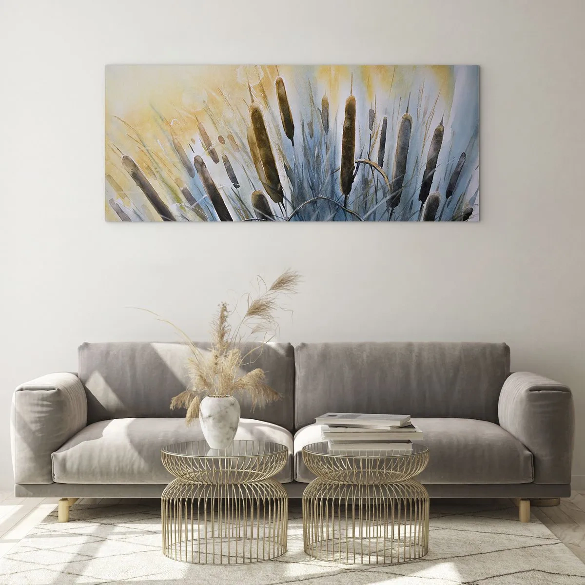 Schilderen op glas - De kou van het water, de hitte van de zon - 120x50 cm
