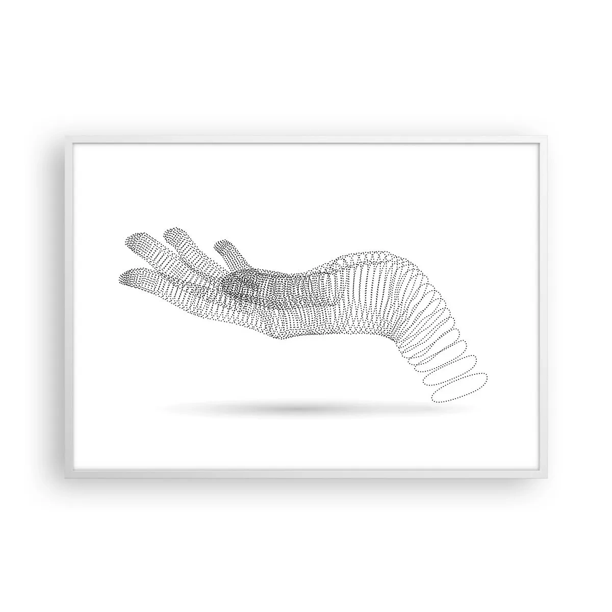 Poster in een witte lijst - Veerkrachtige hand - 100x70 cm