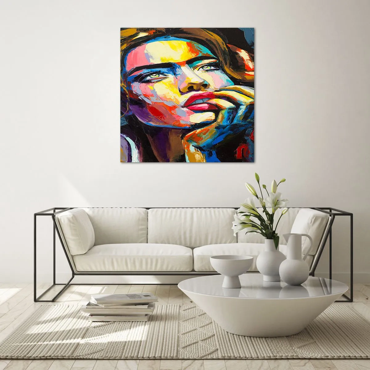 Schilderen op glas - Dromen vliegen in de lucht als vogels - 60x60 cm