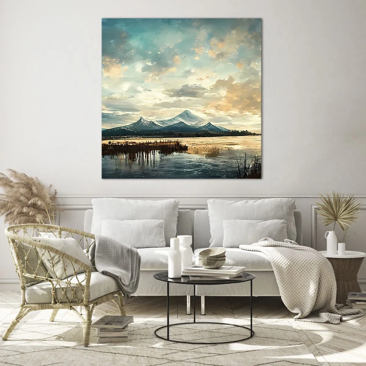 Schilderen op glas - Onder bescherming van de hemel - 60x60 cm