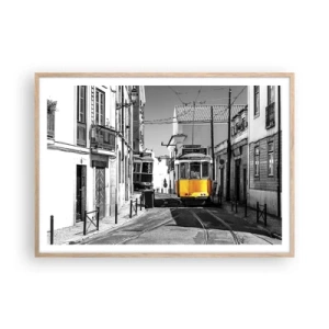 Een poster in een licht eiken lijst - De geest van Lissabon - 100x70 cm