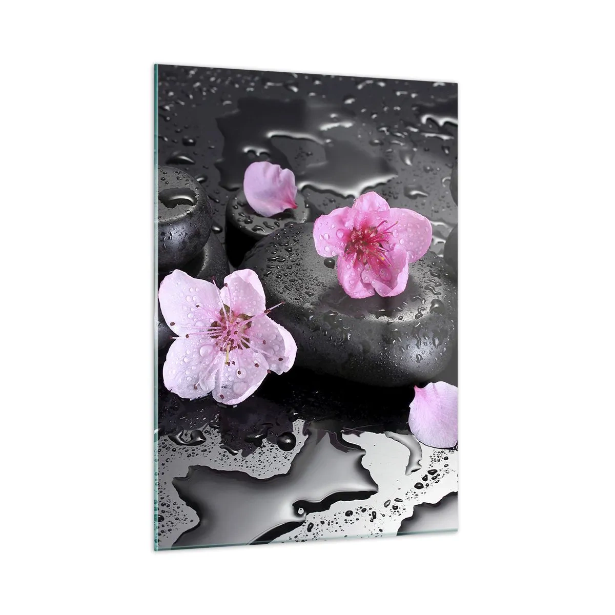 Schilderen op glas - En de steen valt uit het hart - 50x70 cm