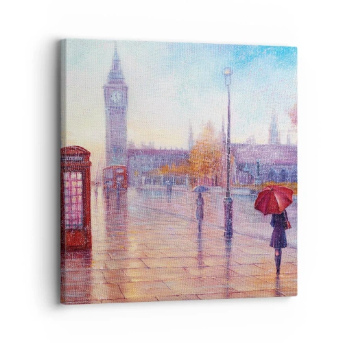 Schilderen op canvas - Herfstdag in Londen - 30x30 cm