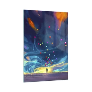 Schilderen op glas - Naar de blauwe wind - 80x120 cm