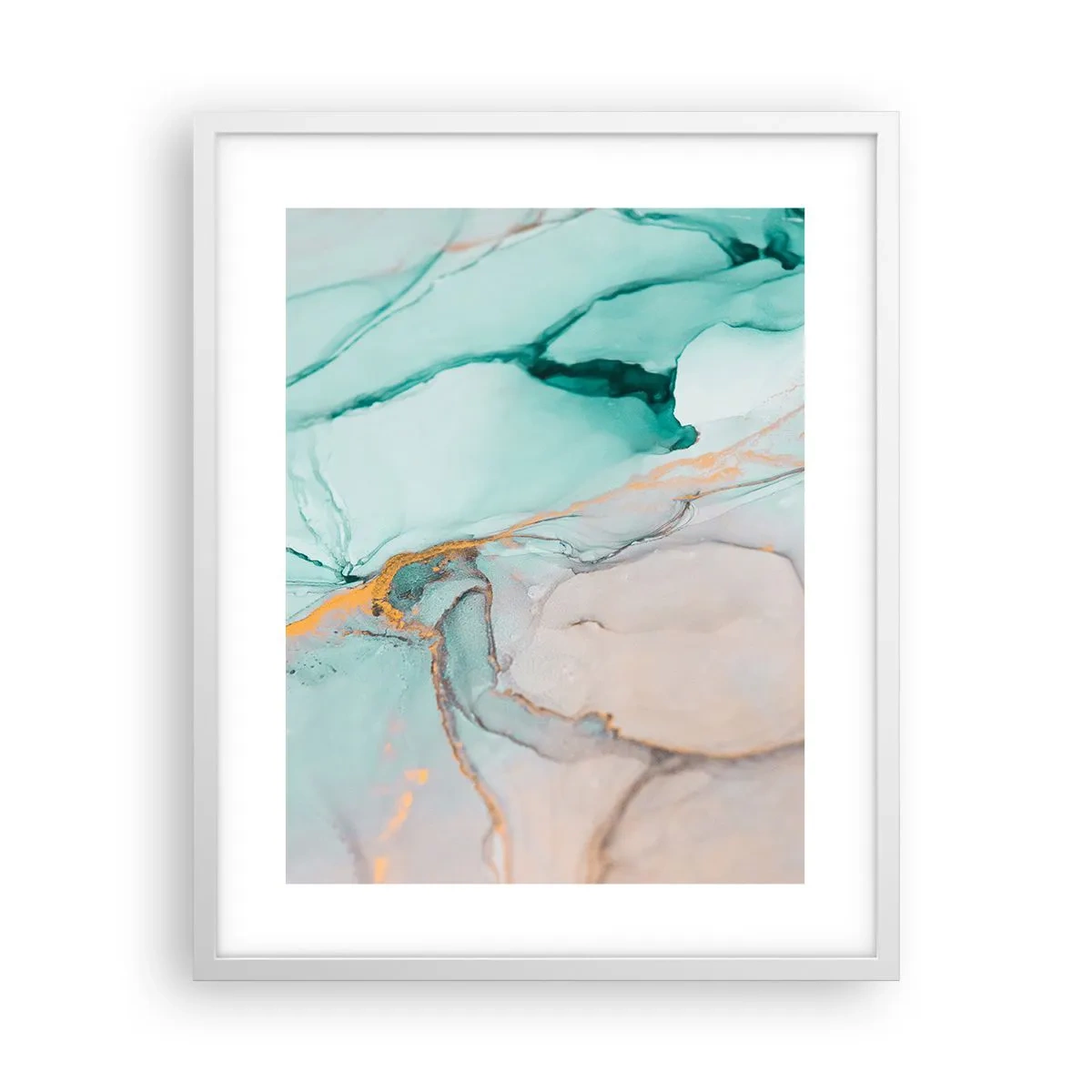 Poster in een witte lijst - Een dans van vormen en kleuren - 40x50 cm