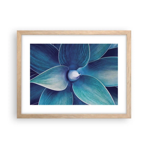 Een poster in een licht eiken lijst - Blauw uit de lucht - 40x30 cm