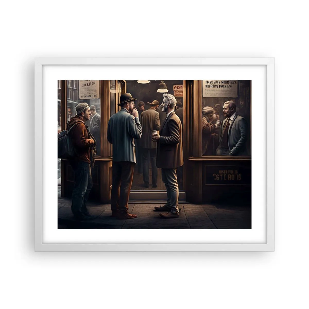 Poster in een witte lijst - Een goed moment van de dag - 50x40 cm