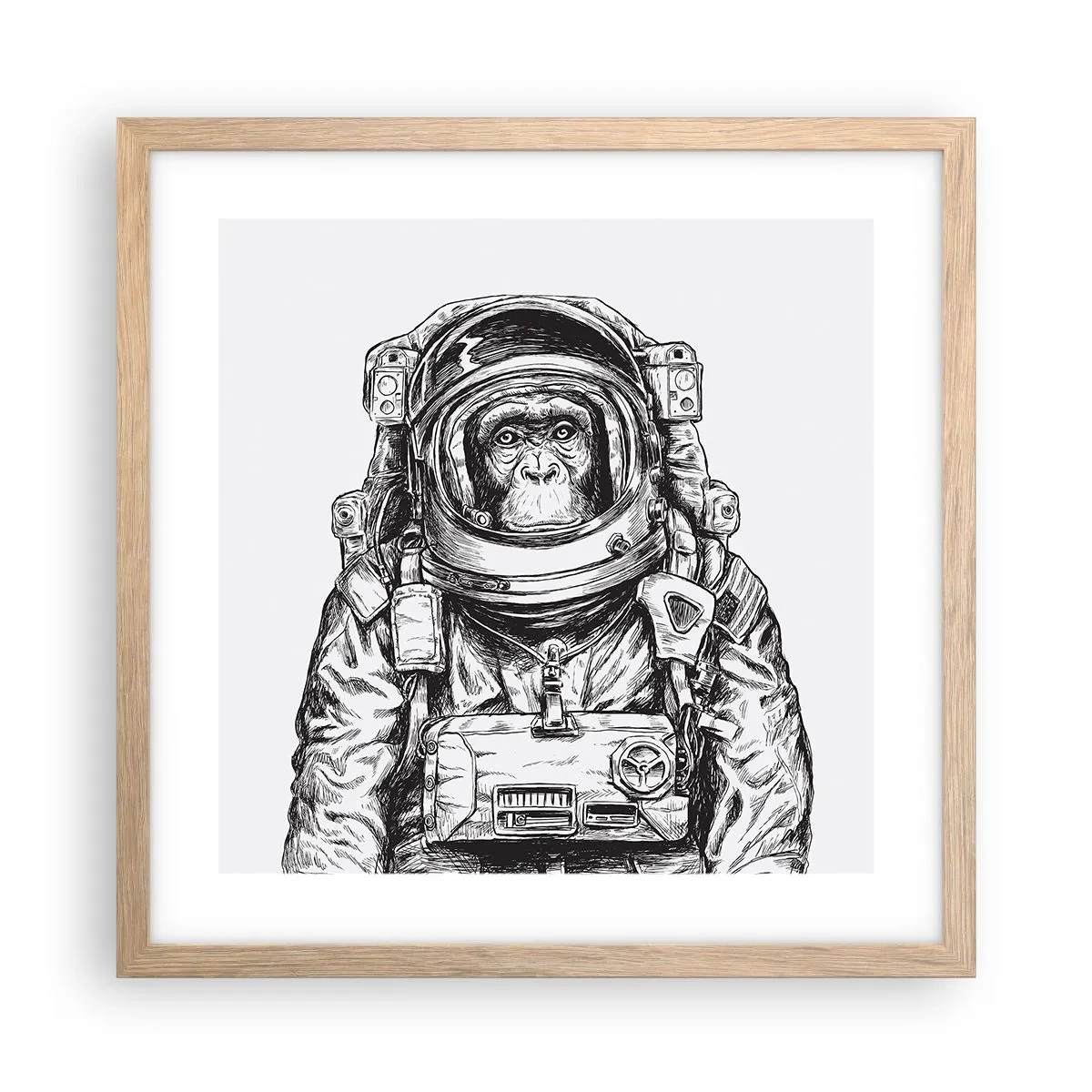 Een poster in een licht eiken lijst - Alternatieve evolutie - 40x40 cm