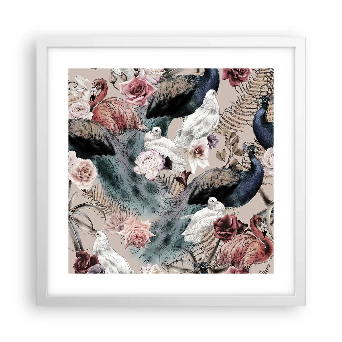 Poster in een witte lijst - In de paleistuin - 40x40 cm
