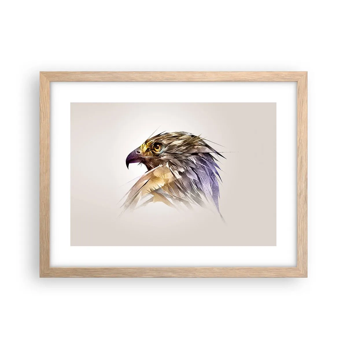 Een poster in een licht eiken lijst - Portret van een krijger - 40x30 cm