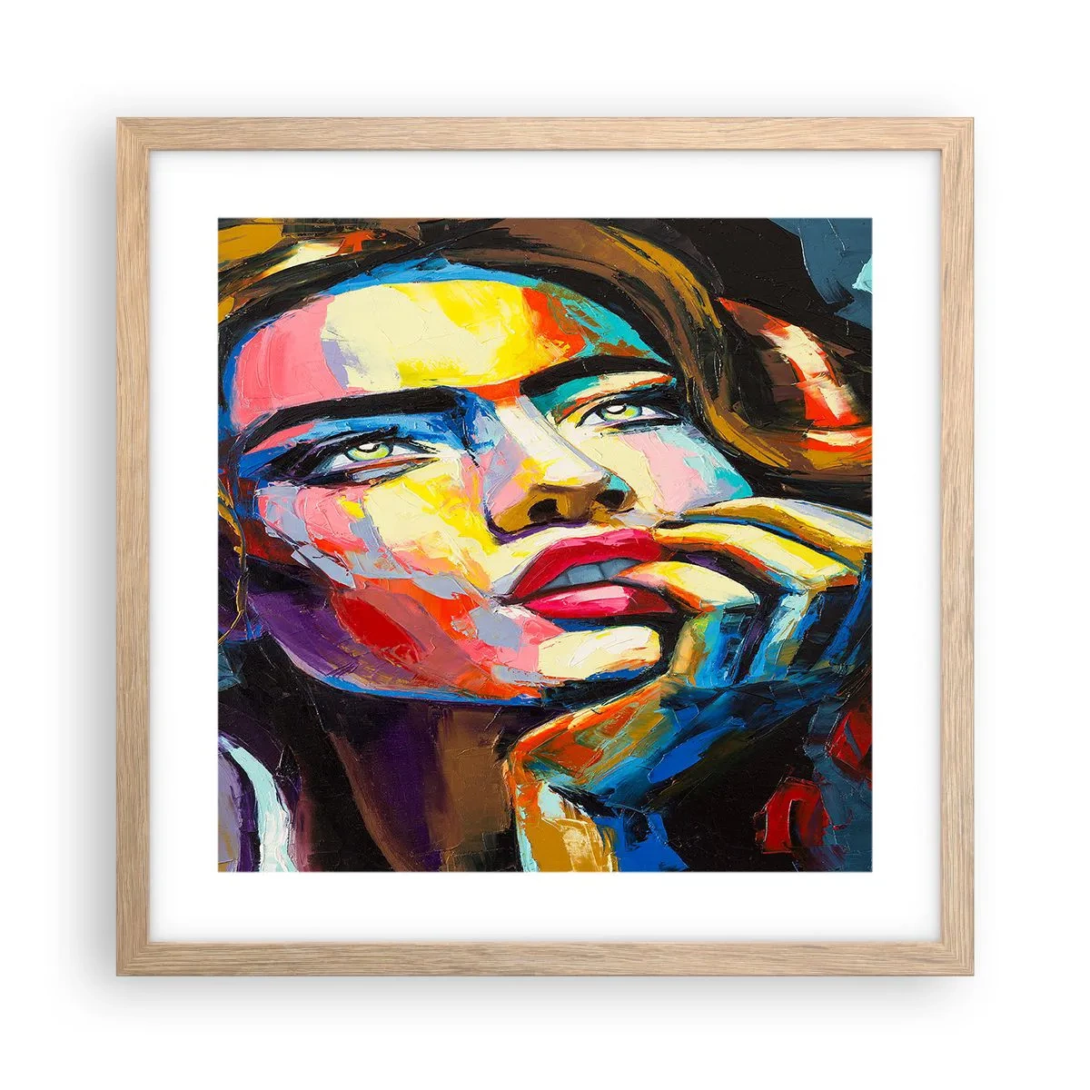 Een poster in een licht eiken lijst - Dromen vliegen in de lucht als vogels - 40x40 cm