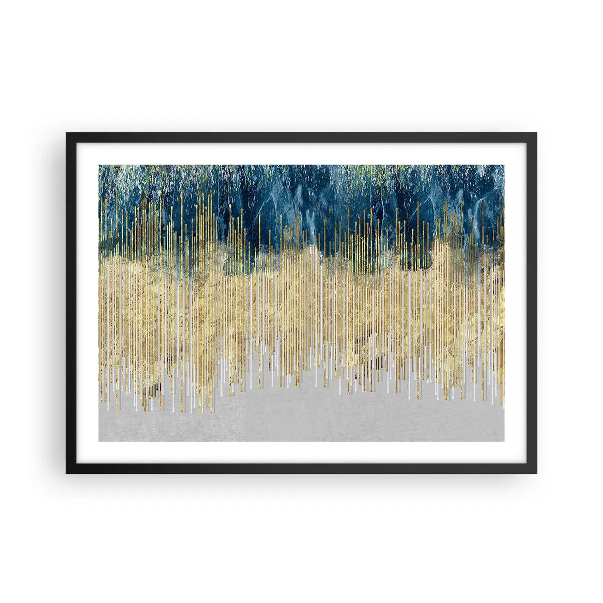 Poster in een zwarte lijst - Vergulde grens - 70x50 cm