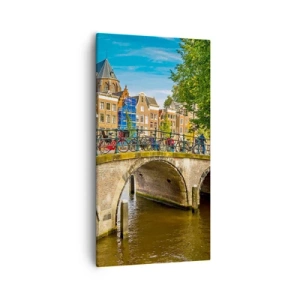 Schilderen op canvas - Lente aan de gracht - 55x100 cm