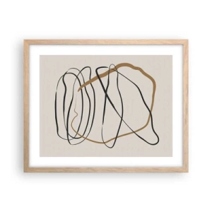 Een poster in een licht eiken lijst - Compositie – loopdans - 50x40 cm