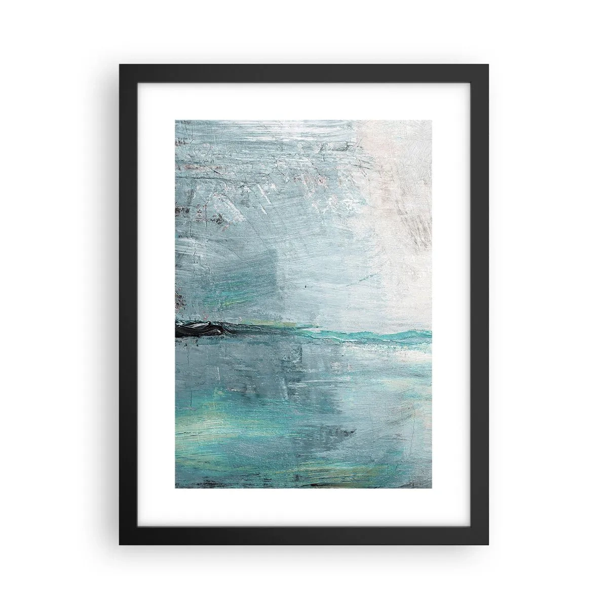 Poster in een zwarte lijst - Horizontaal in blauw - 30x40 cm