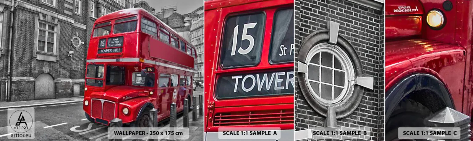 Fotobehang Staaltje Standard Eco - Altijd hetzelfde - Stad, Londen, Architectuur - 100x30 cm