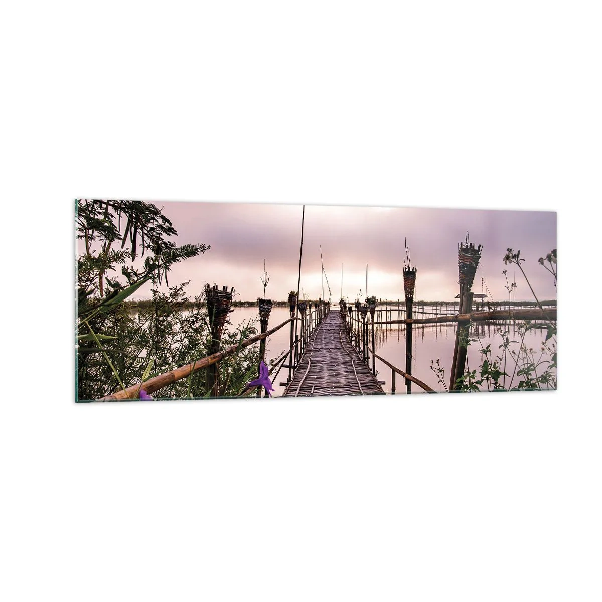 Schilderen op glas - Rust en stilte van Azië - 140x50 cm