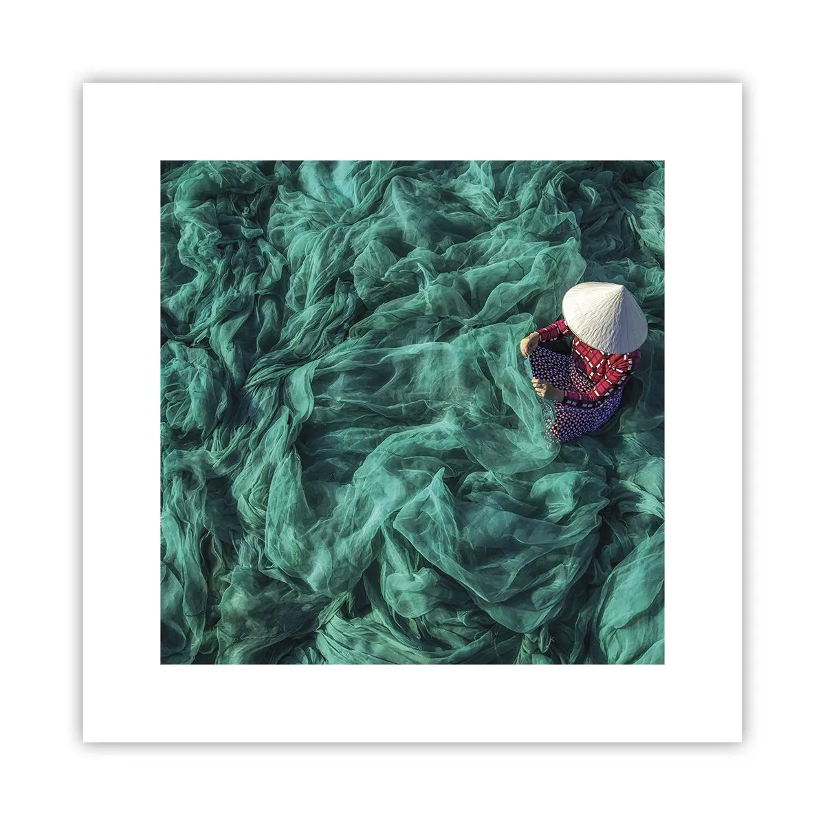 Poster - In een zee van netten - 30x30 cm