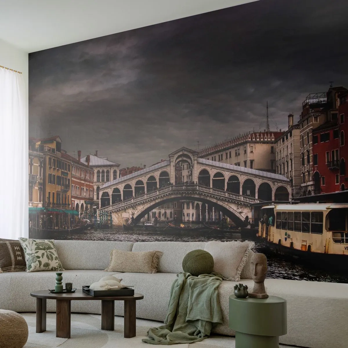 Zelfklevend Fotobehang Deluxe Sticker - De belofte van een Venetiaanse avond - Stad, Venetië, Brug - 250x175 cm