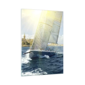 Schilderen op glas - Het is tijd om de stad te verlaten - 50x70 cm