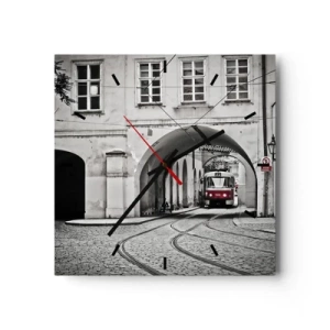 Wandklok - Klok - Door het doolhof van de stad - 30x30 cm