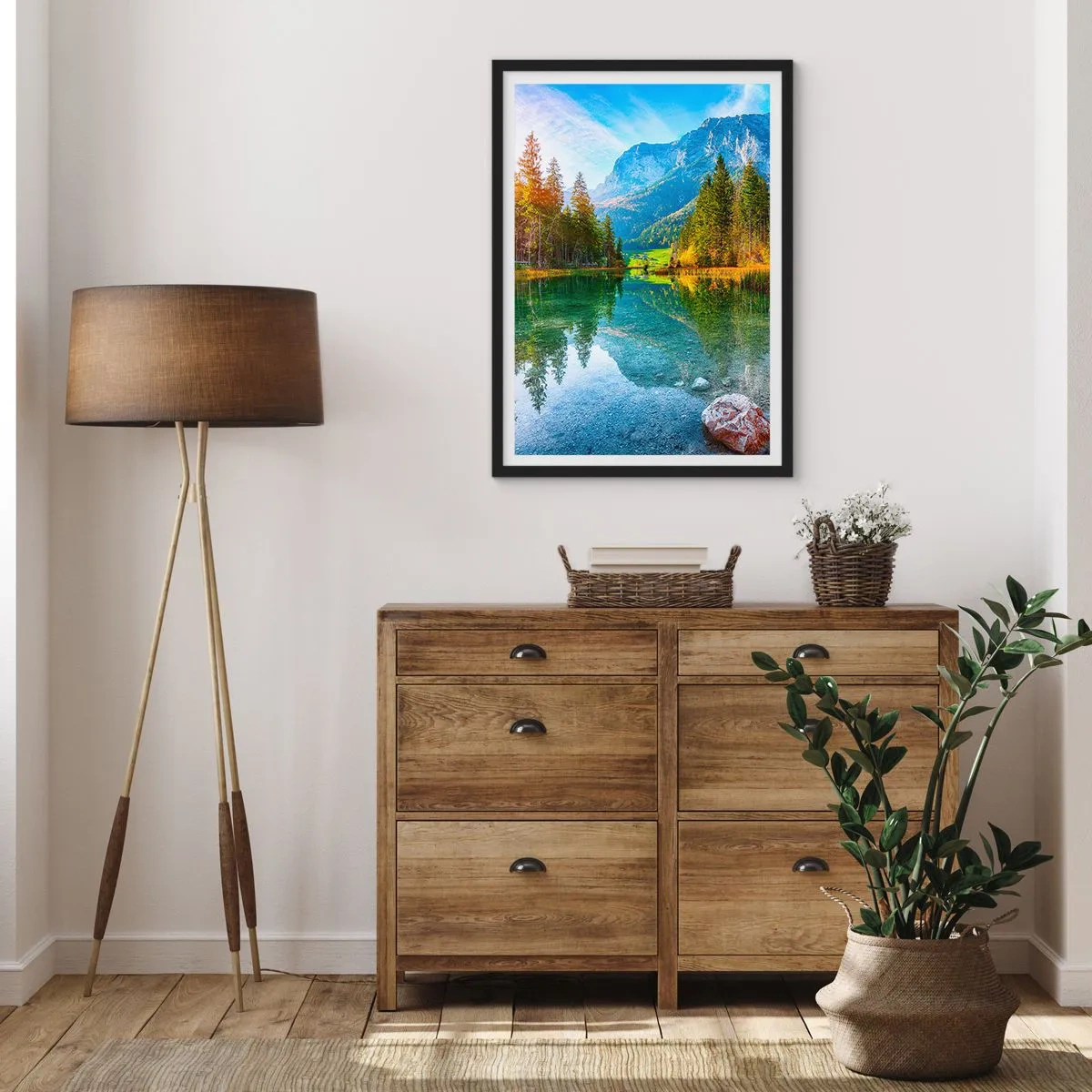 Poster in een zwarte lijst - De zachtheid van de herfst - 40x50 cm