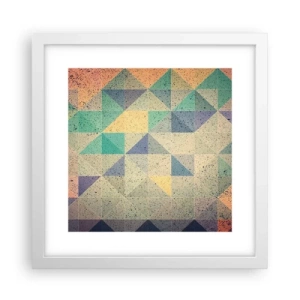 Poster in een witte lijst - Republiek van driehoeken - 30x30 cm