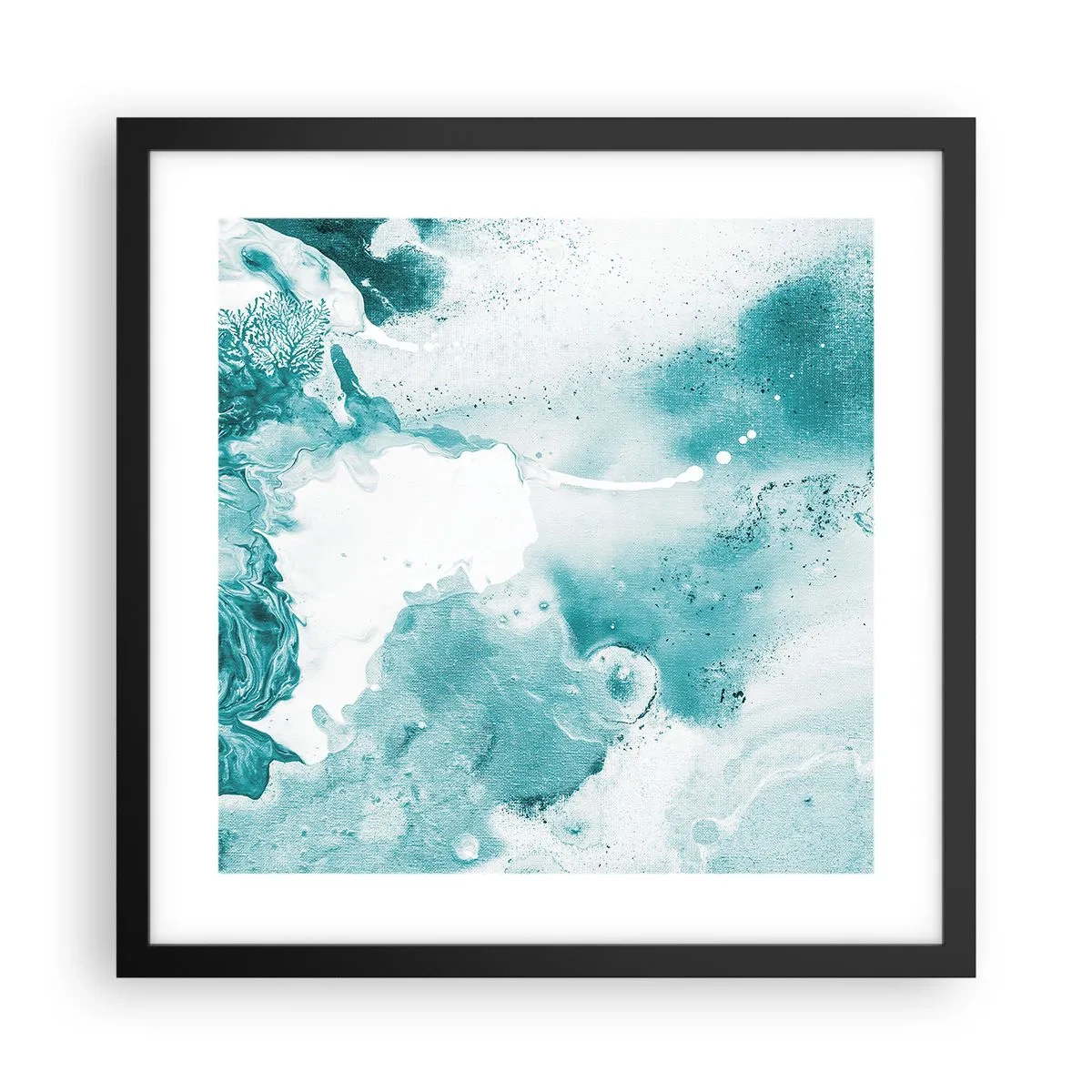 Poster in een zwarte lijst - Moerast van blauw - 40x40 cm