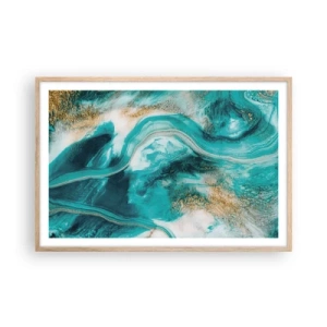 Een poster in een licht eiken lijst - De rivier van goud - 91x61 cm