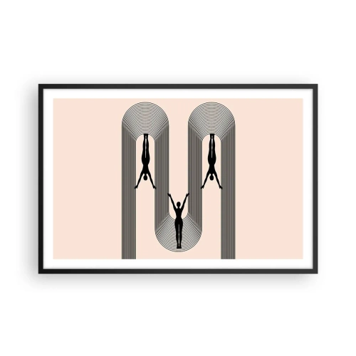 Poster in een zwarte lijst - Op zijn kop - 91x61 cm