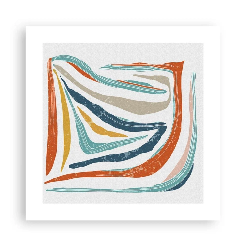 Poster - Abstractie met een vriendelijke glimlach - 40x40 cm