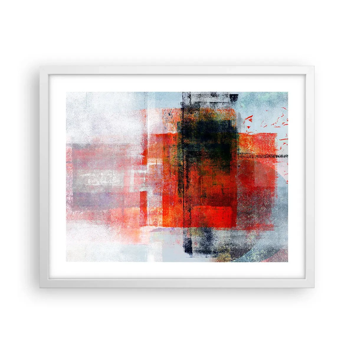 Poster in een witte lijst - Een gloeiende compositie  - 50x40 cm