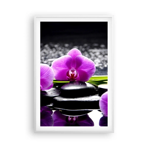 Poster in een witte lijst - Verdrinken in rust en stilte  - 61x91 cm